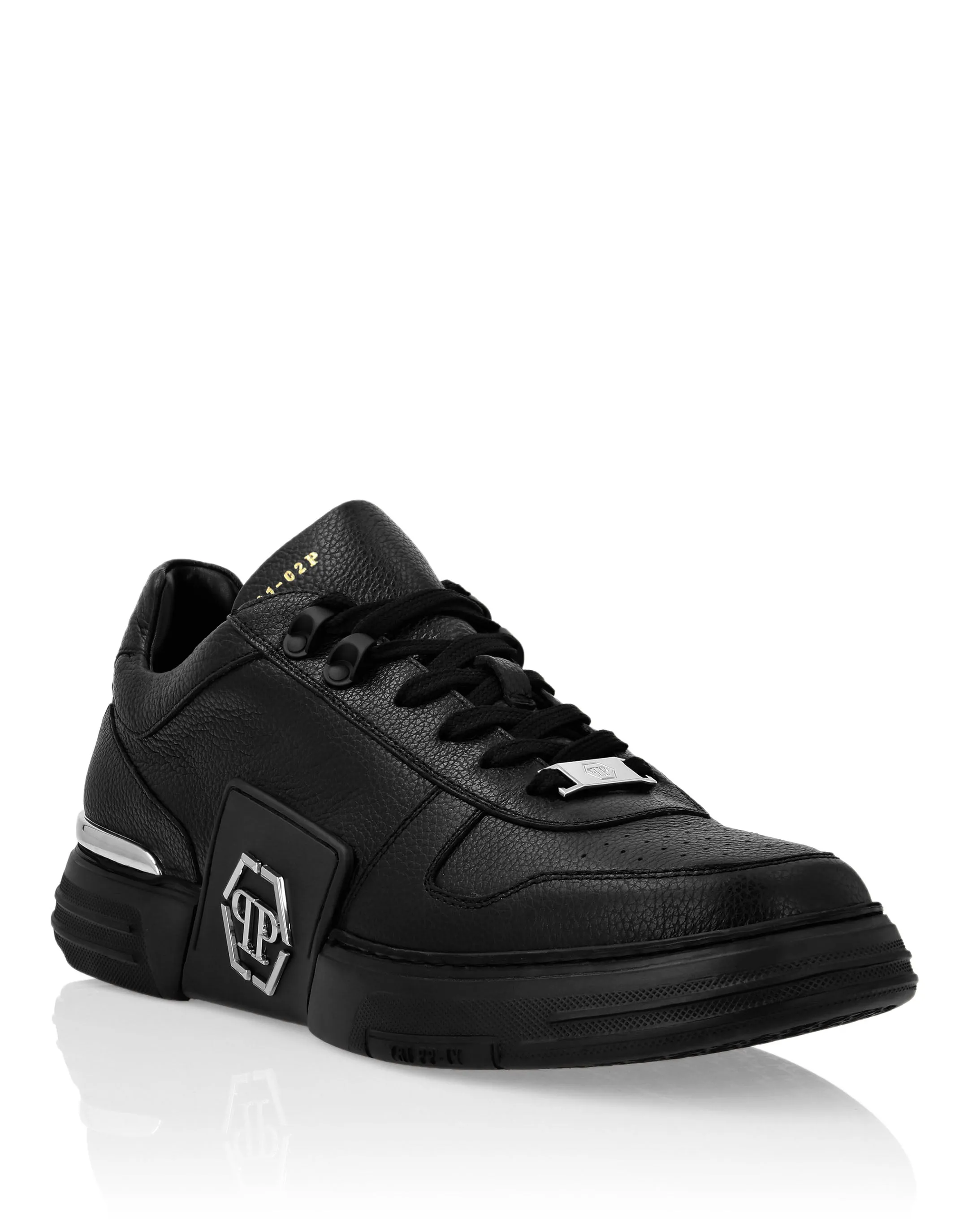 LO-TOP SNEAKERS PHANTOM KICK$ LEATHER Platinum HEXAGON