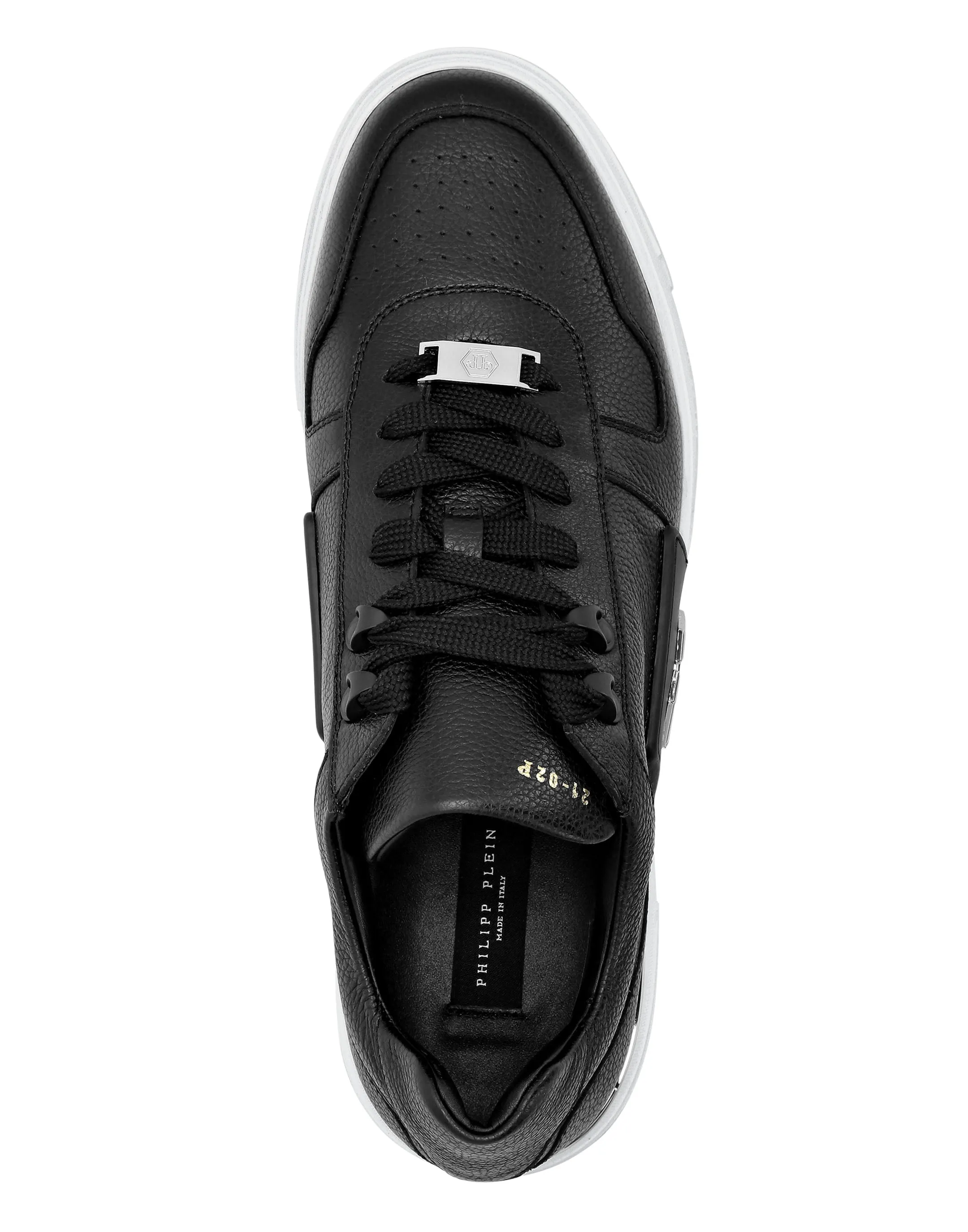 LO-TOP SNEAKERS PHANTOM KICK$ LEATHER Platinum HEXAGON