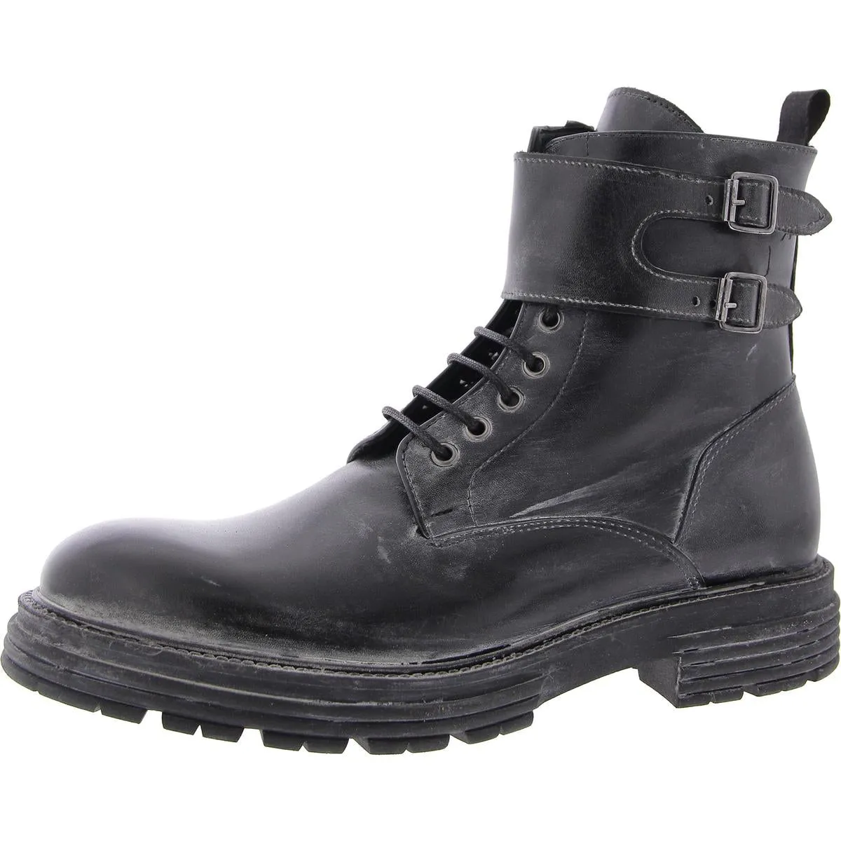 Luciano Mens Zip Up Laces Combat & Lace-Up Boots