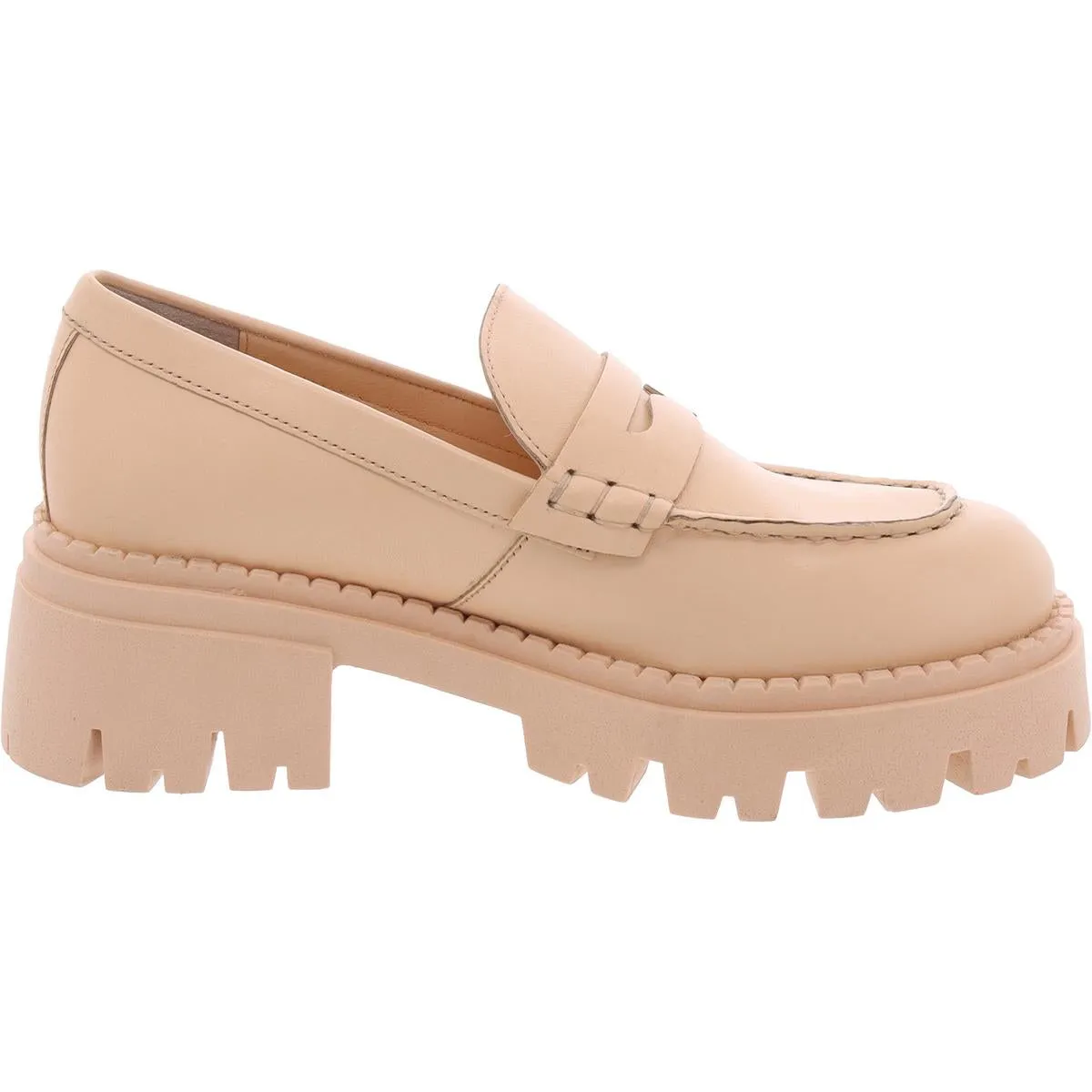 Lyra Womens Leather Platform Loafers