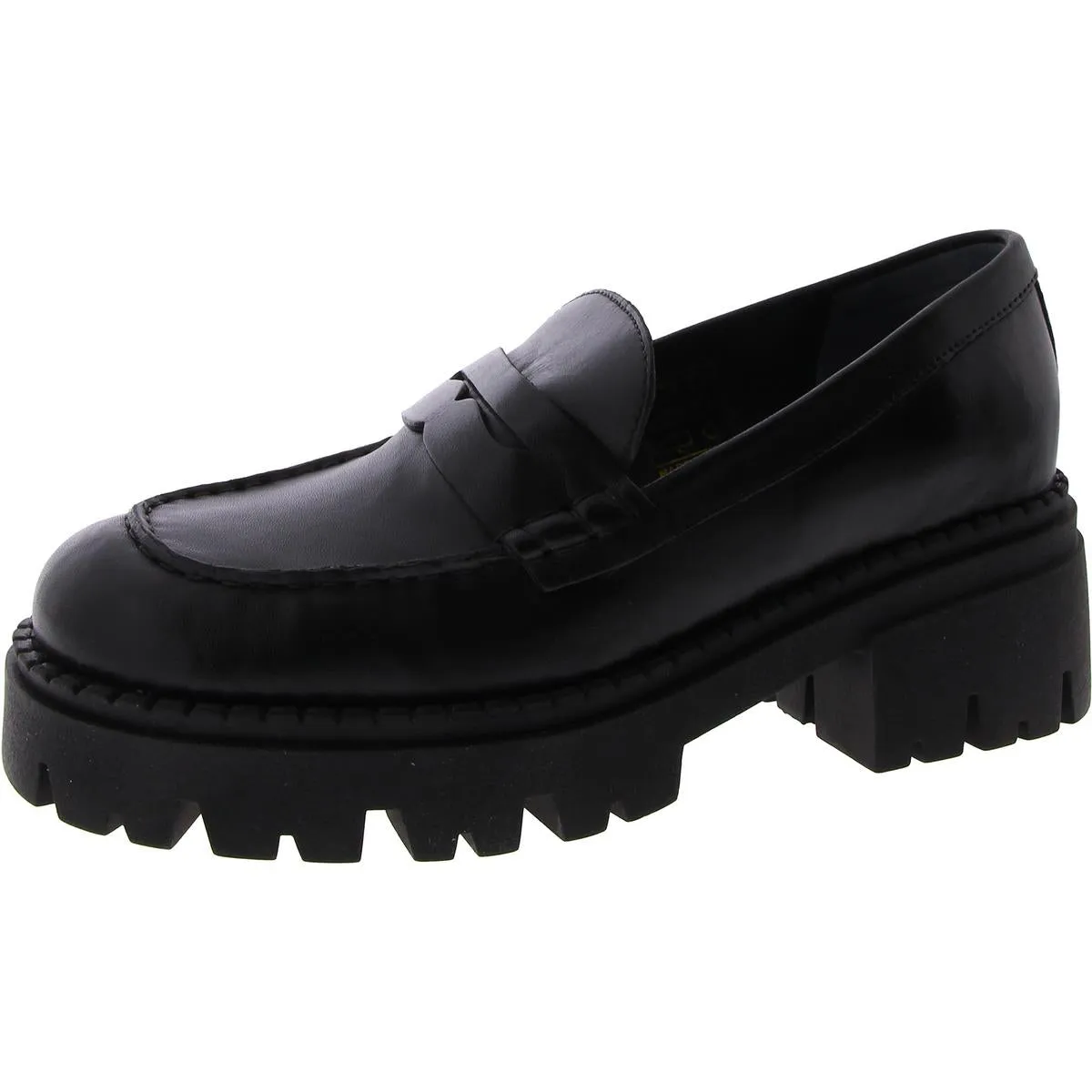 Lyra Womens Leather Platform Loafers