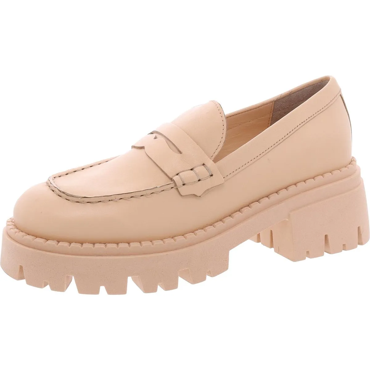 Lyra Womens Leather Platform Loafers