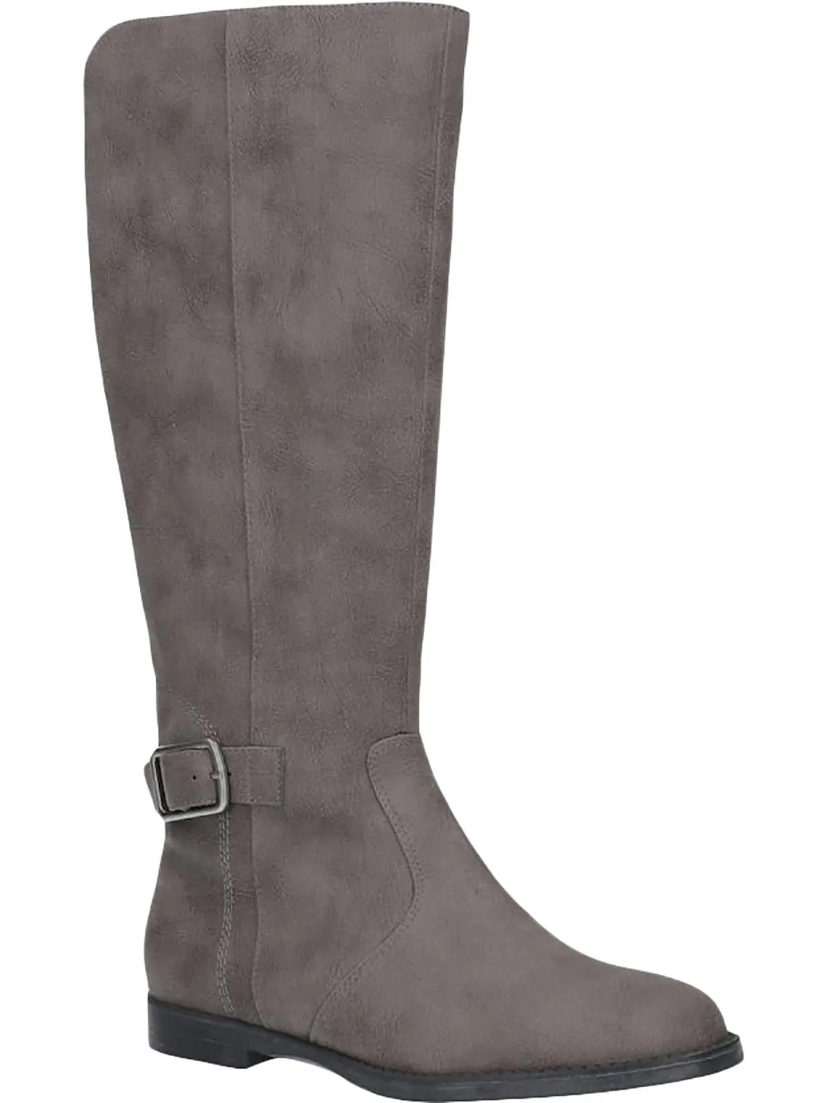 Makayla Womens Faux Suede Buckle Mid-Calf Boots