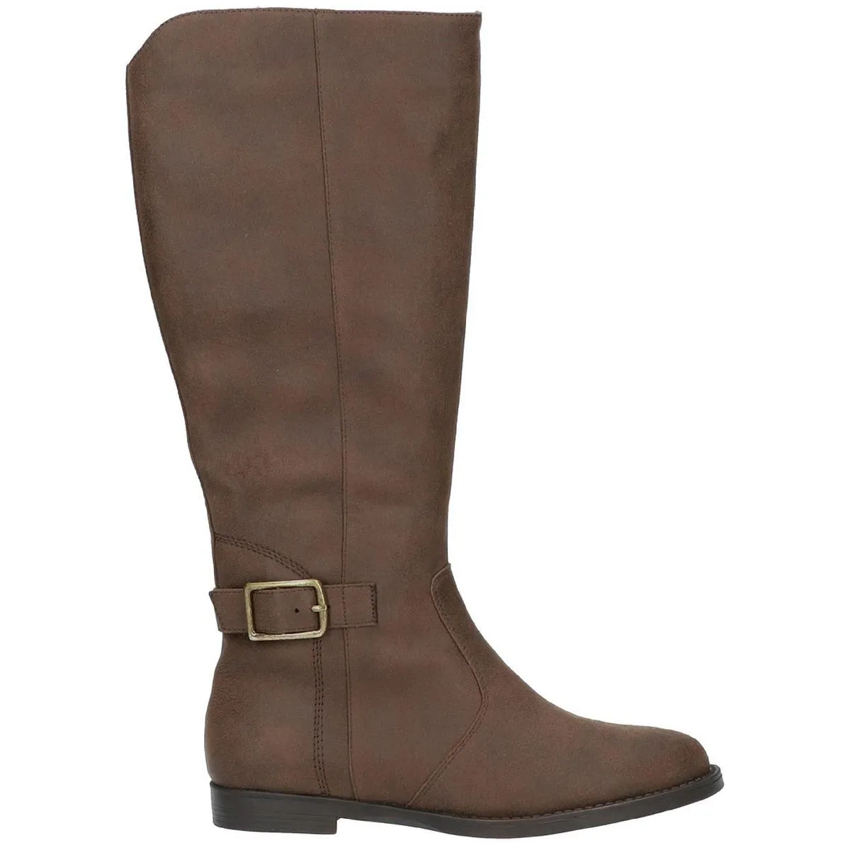 Makayla Womens Faux Suede Buckle Mid-Calf Boots