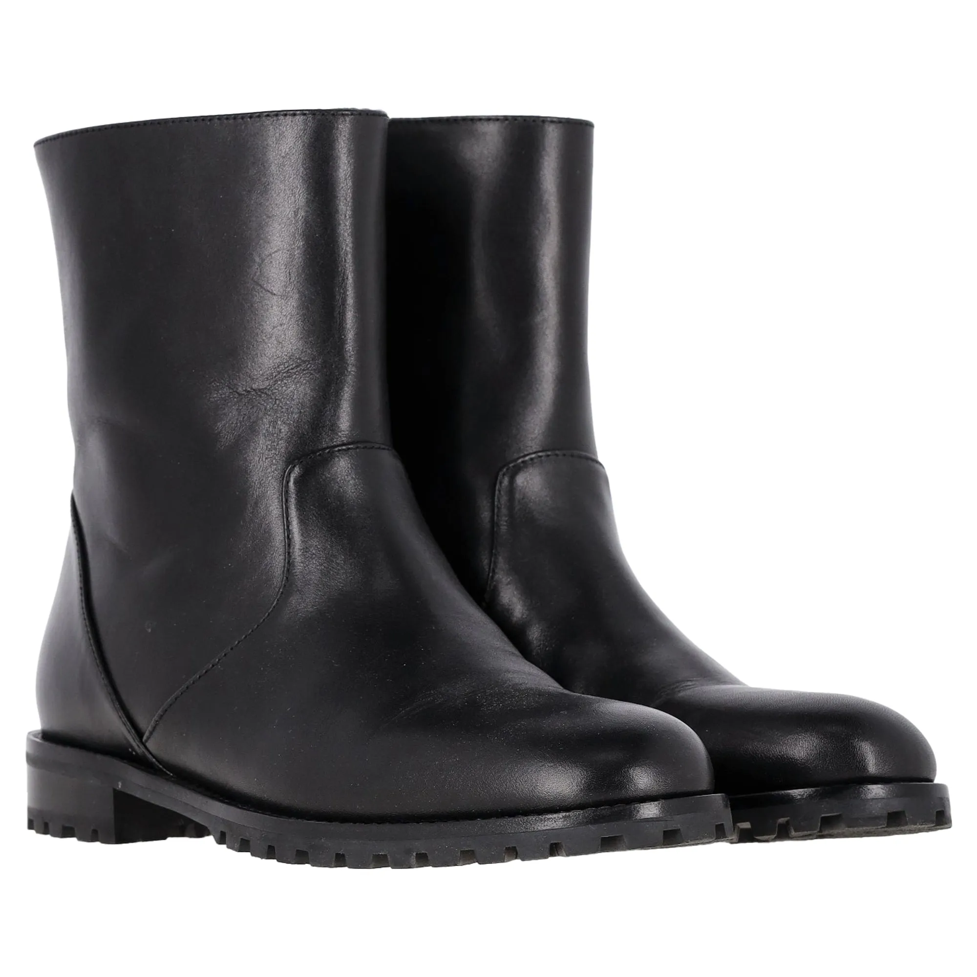 Manolo Blahnik Motosa Ankle Boots in Black Calf Leather