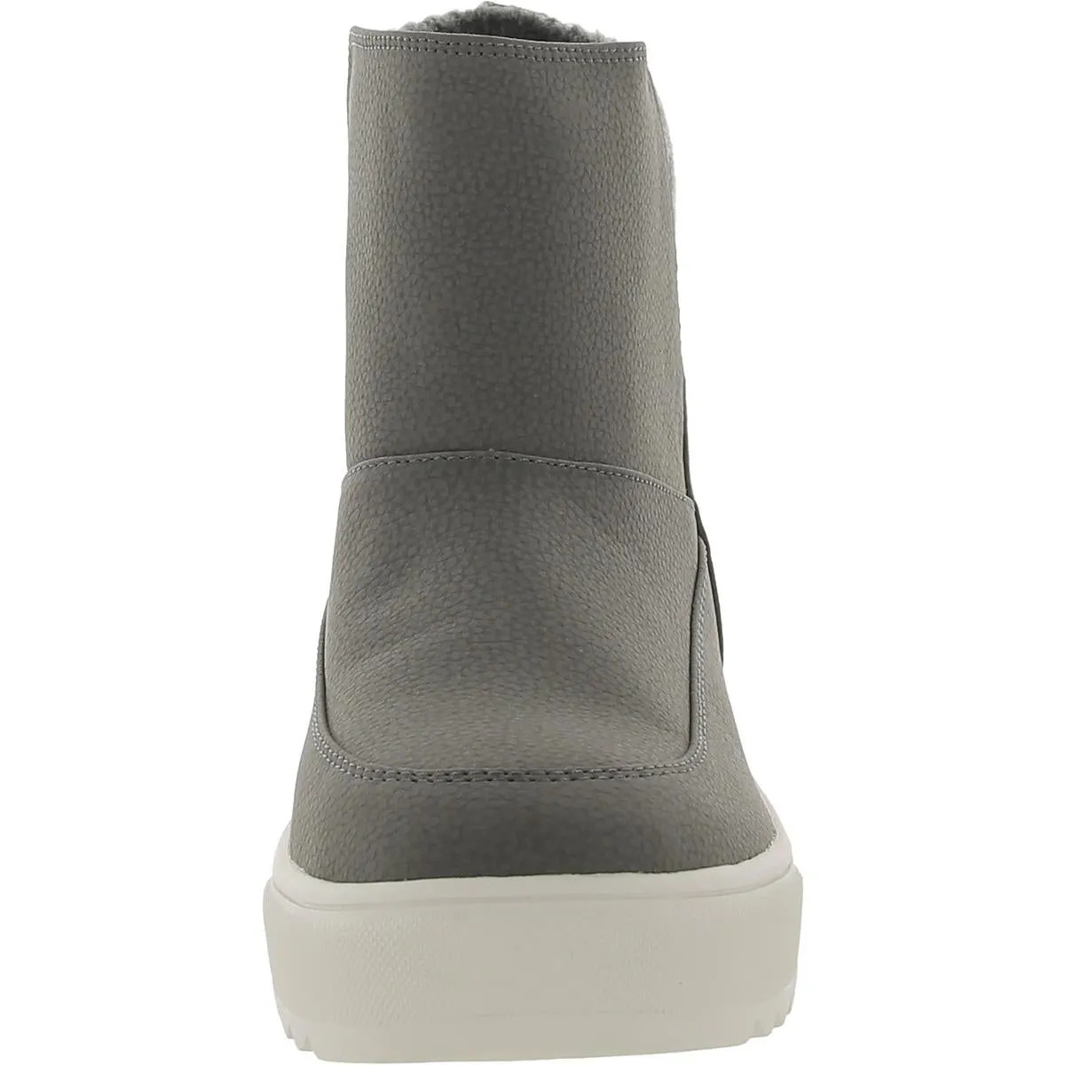 Mayben Womens Faux Leather Knit Ankle Boots