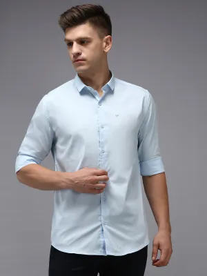 Men Blue Comfort Cotton Casual Shirt