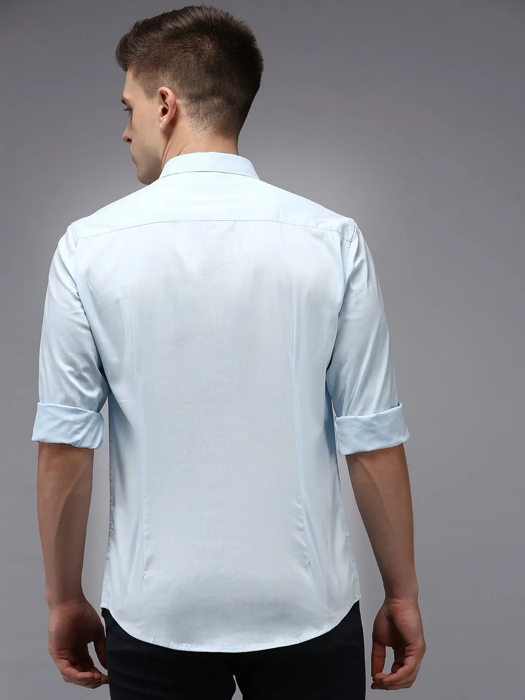 Men Blue Comfort Cotton Casual Shirt