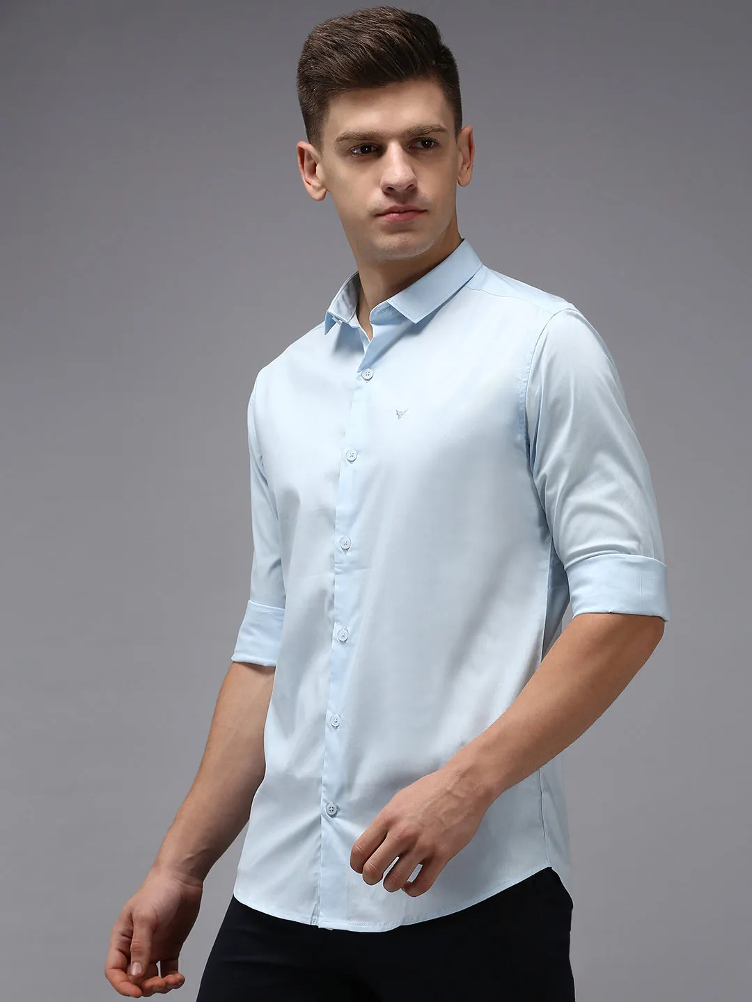 Men Blue Comfort Cotton Casual Shirt