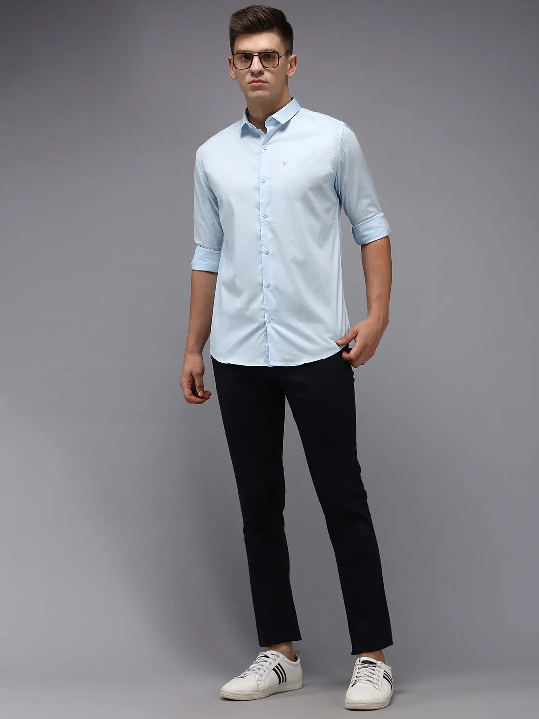 Men Blue Comfort Cotton Casual Shirt