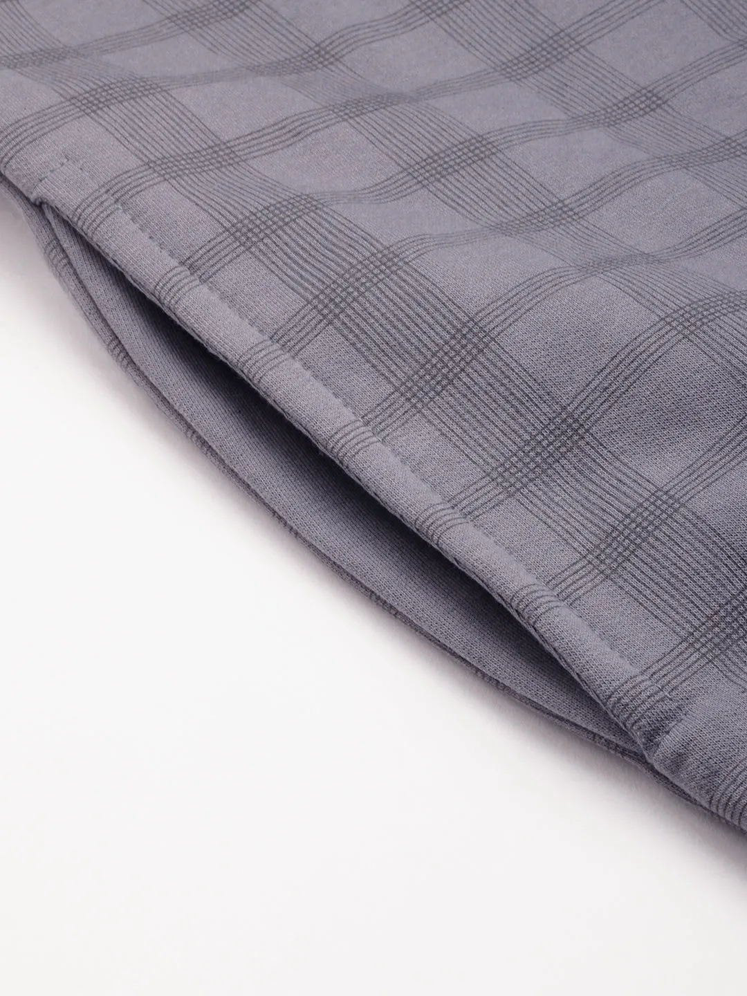 Men Grey Checked Cotton Sweatshirt