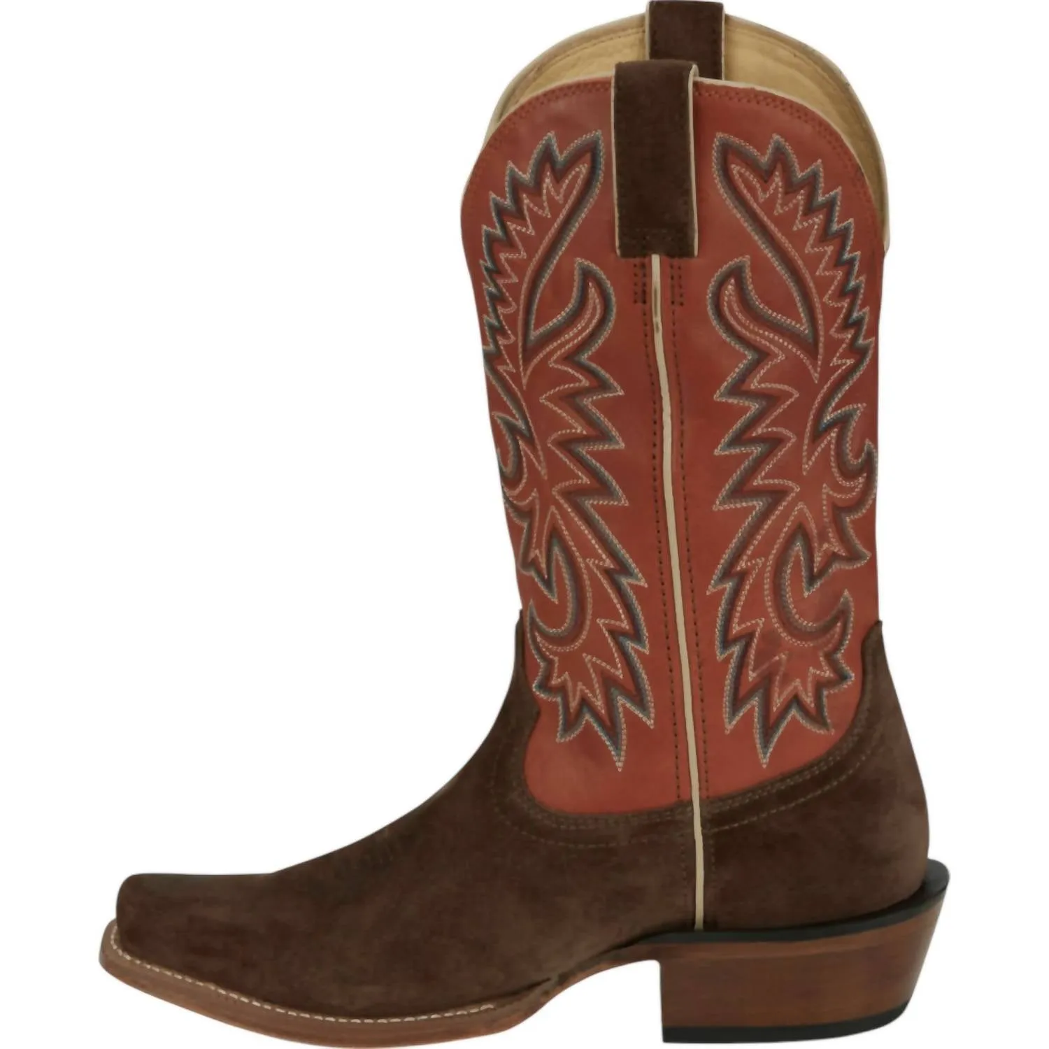 Men's 11" Wide Square Toe Boots In Guy Brown/orange