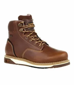 Men's Amp Lt Wedge Waterproof Work Boot - Wide Width In Brown