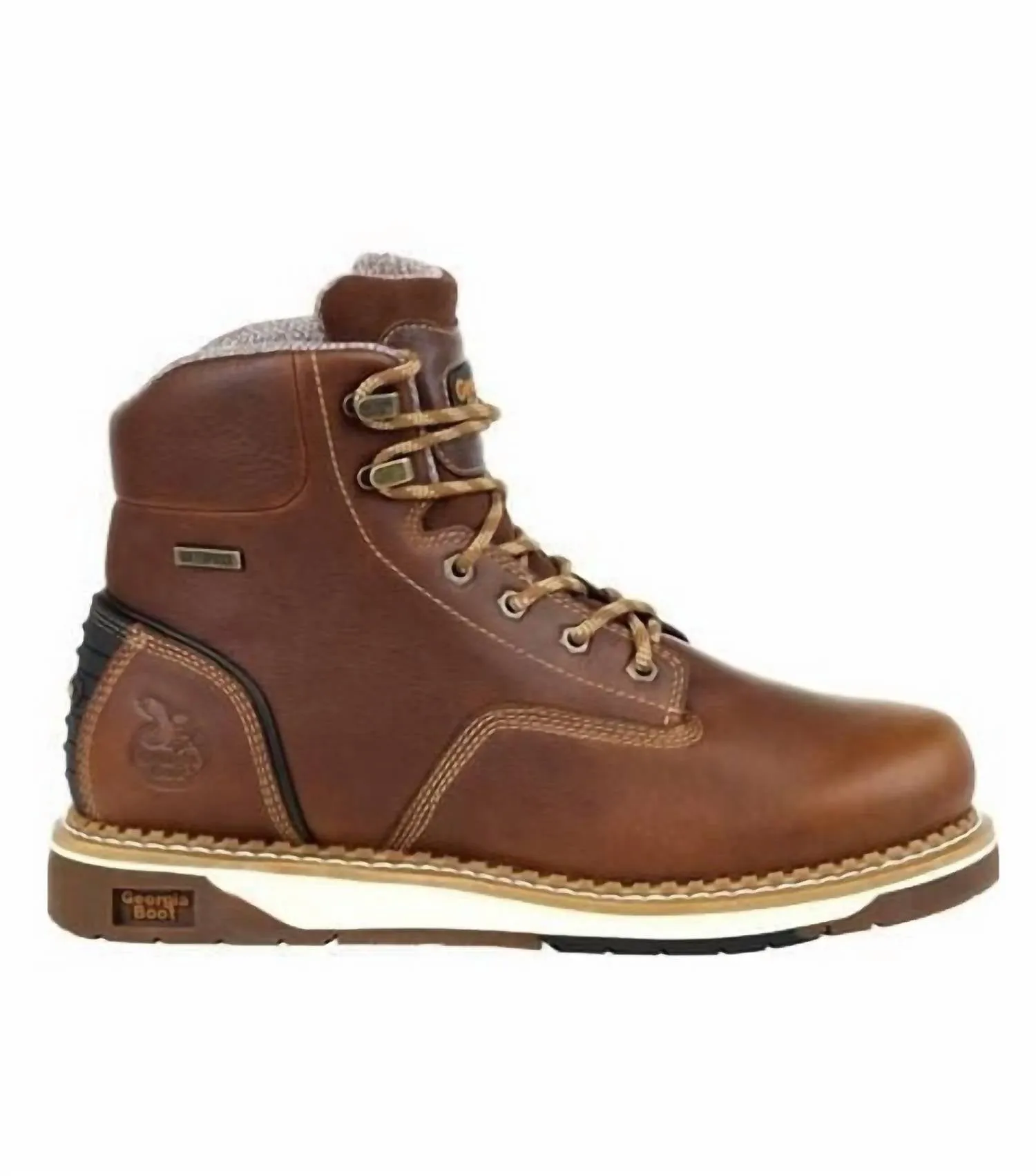 Men's Amp Lt Wedge Waterproof Work Boot - Wide Width In Brown