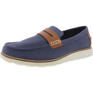 Mens Contrast Trim Canvas Loafers