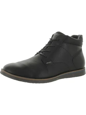 Mens Faux Leather Comfort Insole Ankle Boots