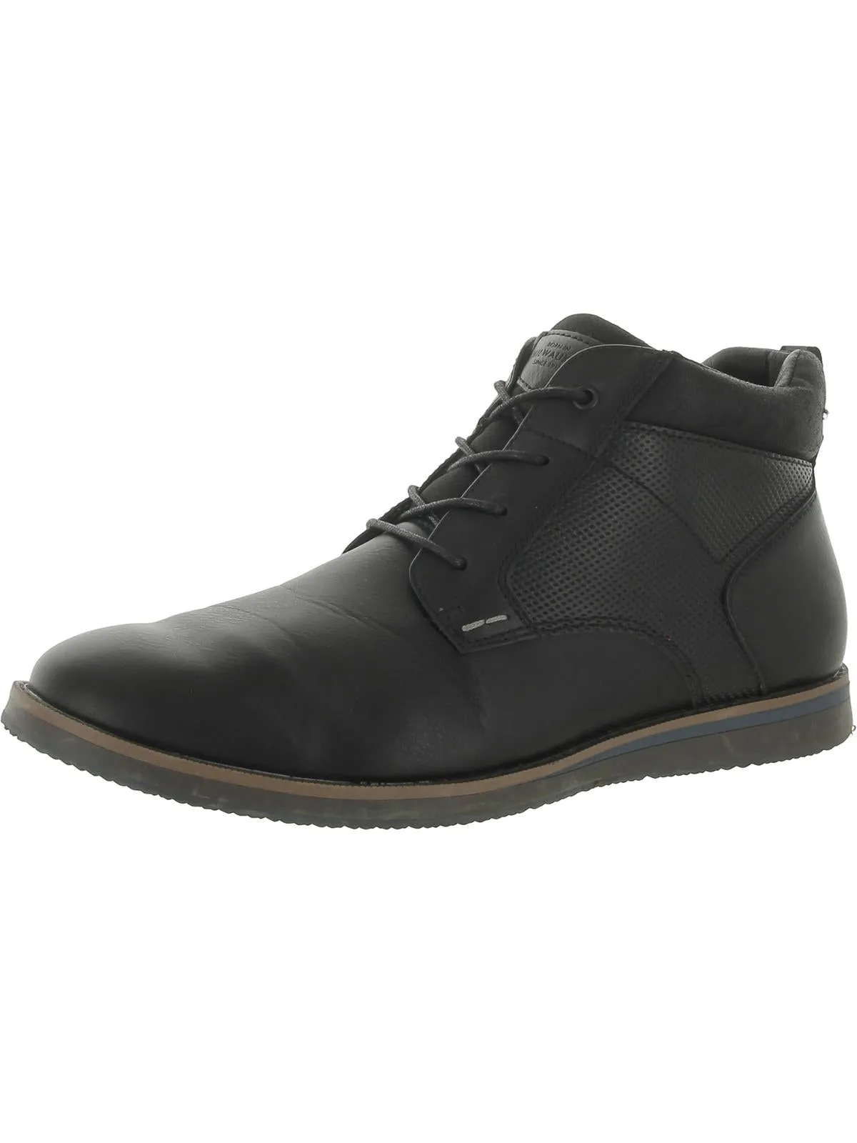 Mens Faux Leather Comfort Insole Ankle Boots
