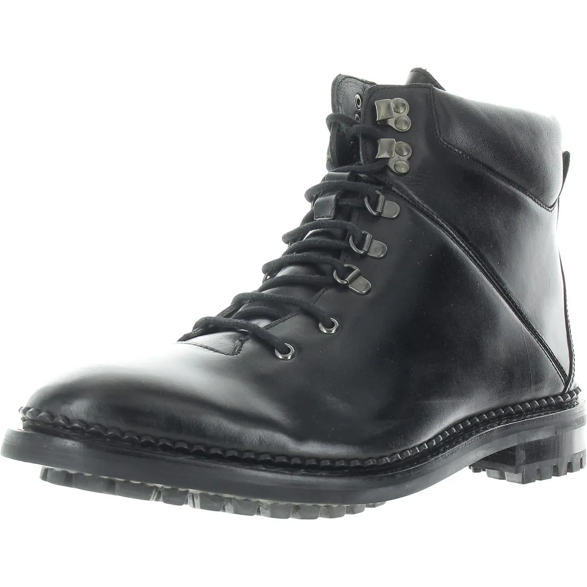 Mens Lace-Up Leather Hiking Boots