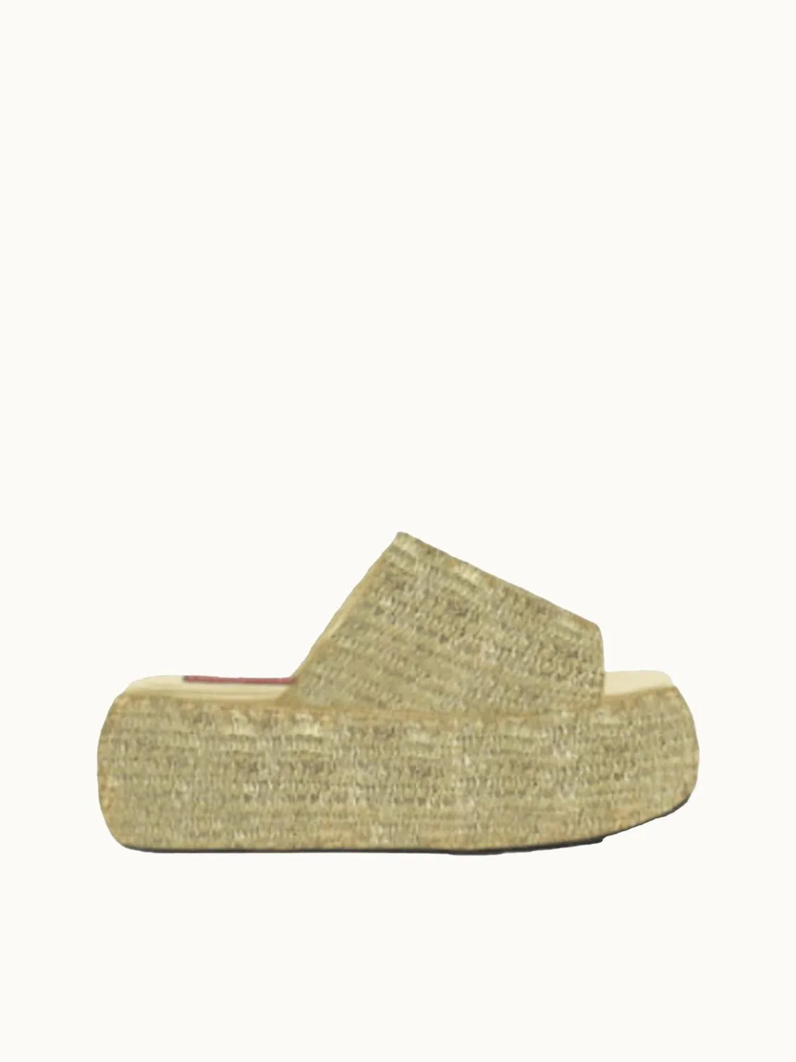 Metallic Raffia Cloudy Platform In Gold/natural