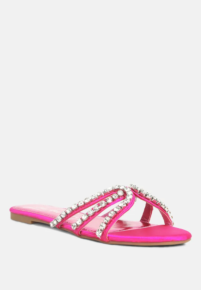 mezzie dimante strap  flat sandals