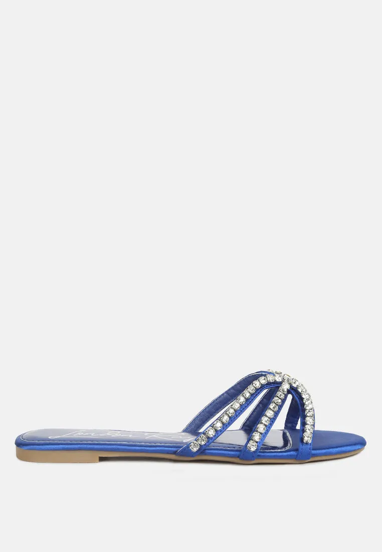 mezzie dimante strap  flat sandals