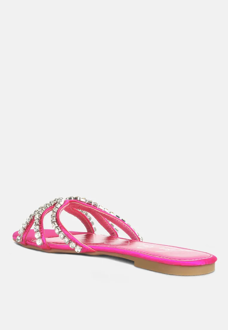 mezzie dimante strap  flat sandals