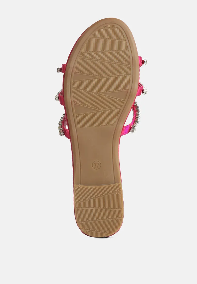 mezzie dimante strap  flat sandals