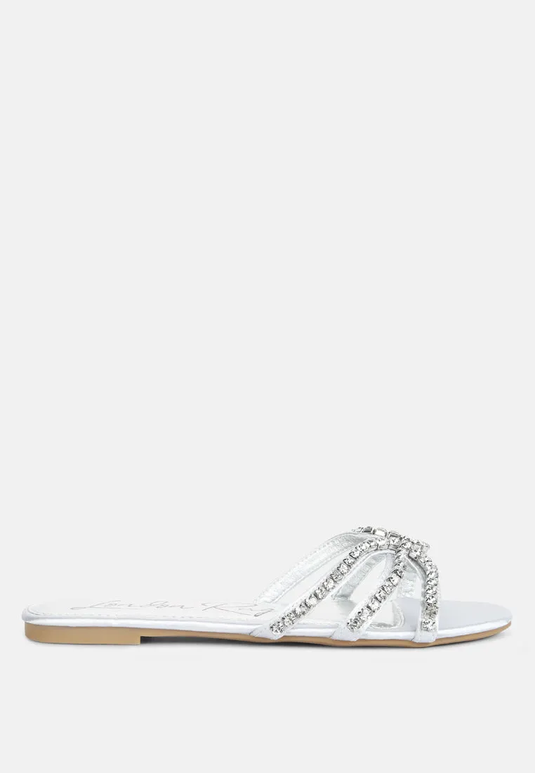 mezzie dimante strap  flat sandals