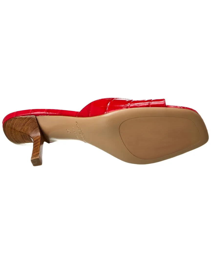 Michael Kors Collection Anita Runway Croc-Embossed Leather Sandal