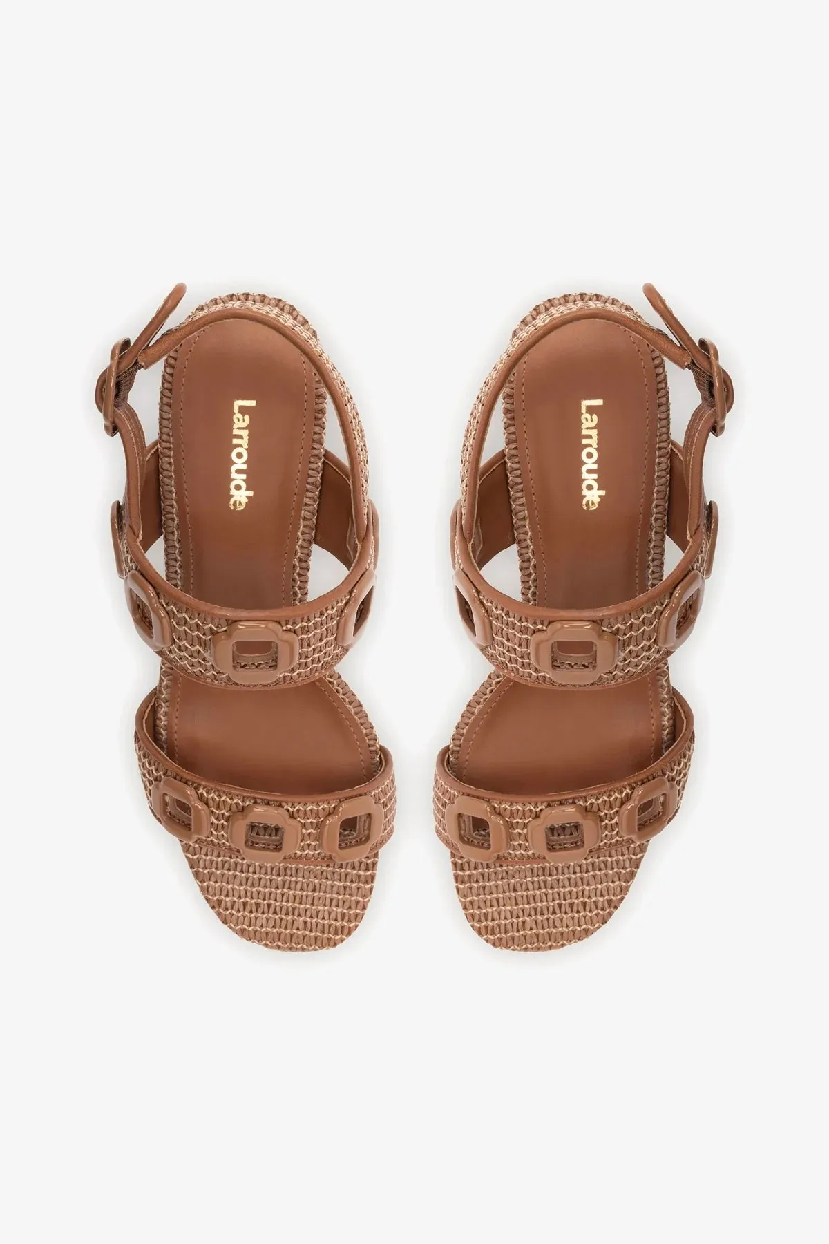 Milan Sandal In Caramel Wave Raffia