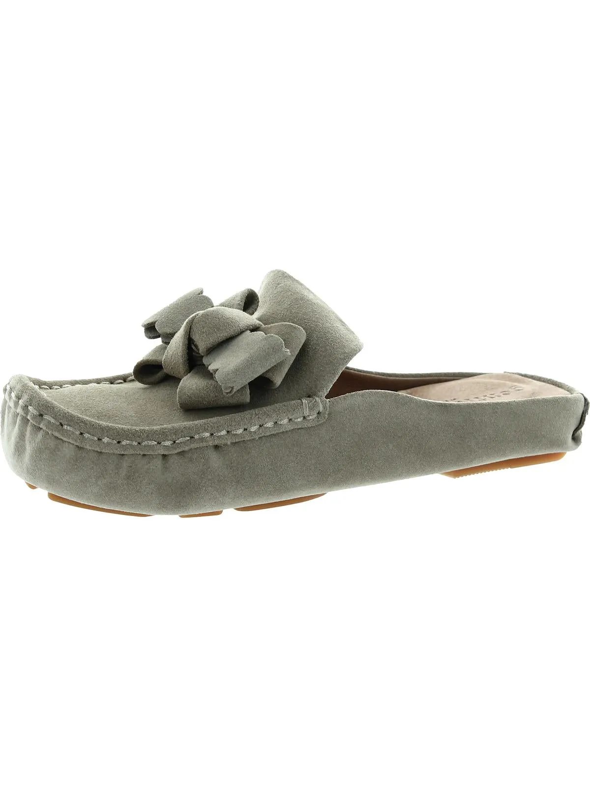 Mina Bow Driver Mule Womens Leather Slip On Loafers
