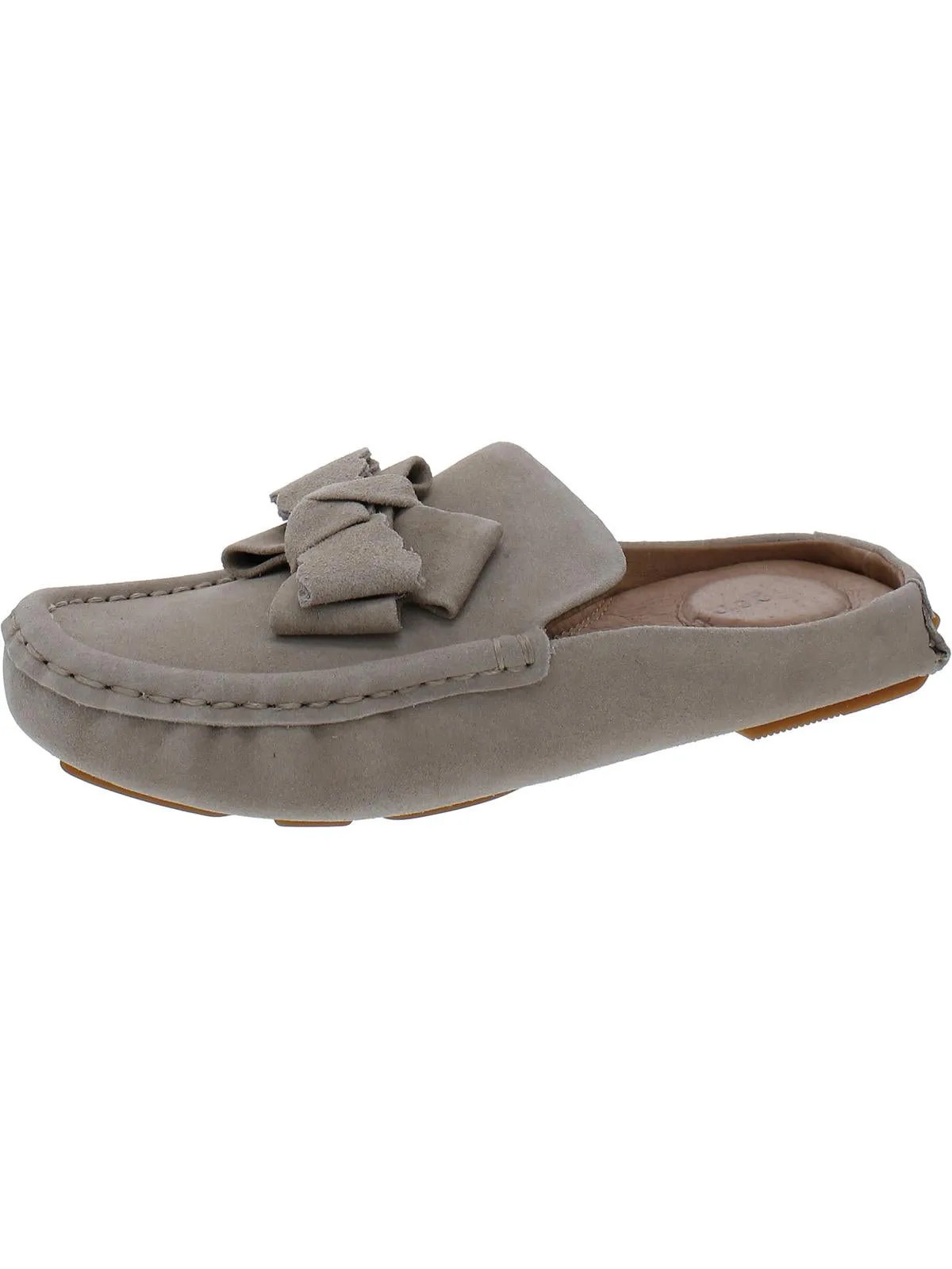 Mina Bow Driver Mule Womens Leather Slip On Loafers