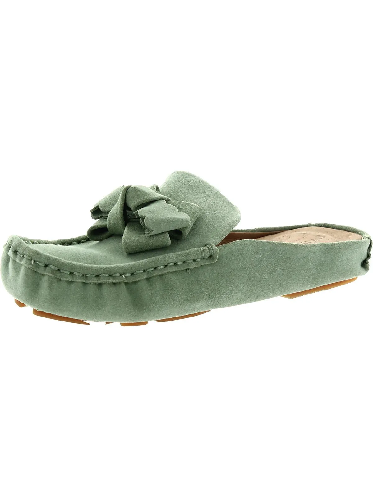 Mina Bow Driver Mule Womens Leather Slip On Loafers