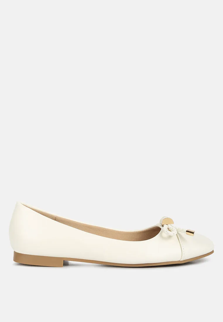 moi metallic embellished flat ballerinas