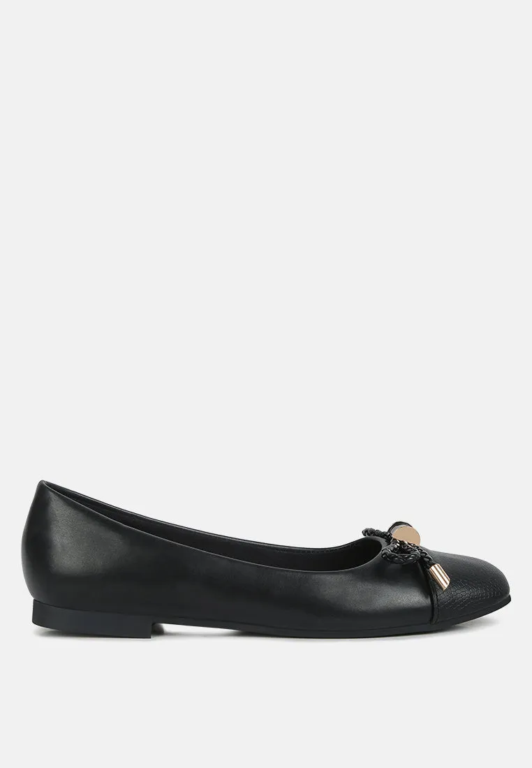 moi metallic embellished flat ballerinas