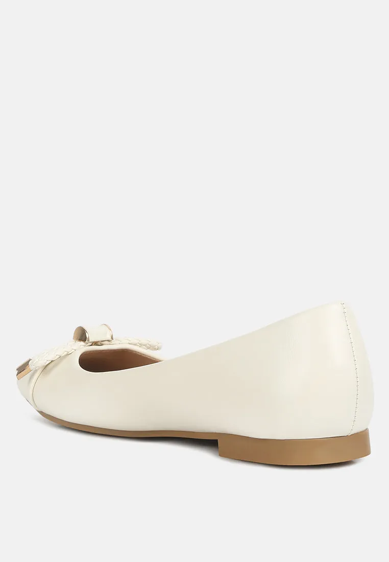 moi metallic embellished flat ballerinas