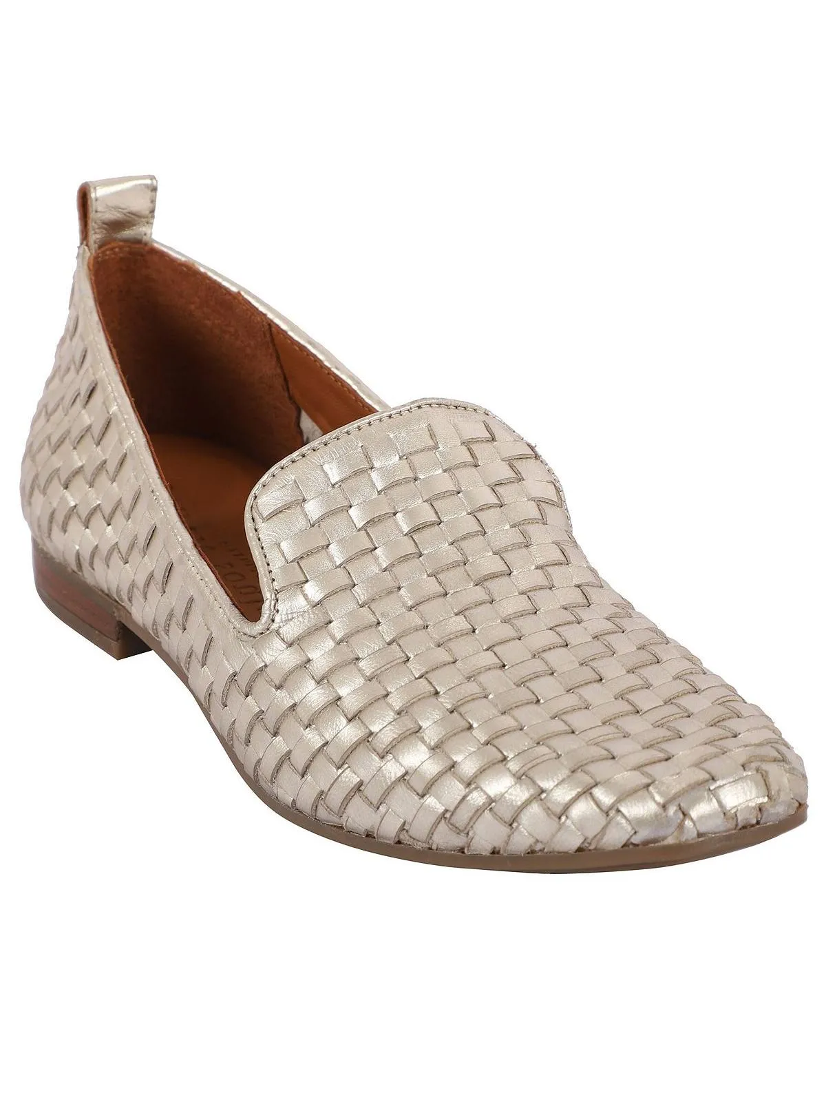 Morgan Womens Leather Woven Loafers