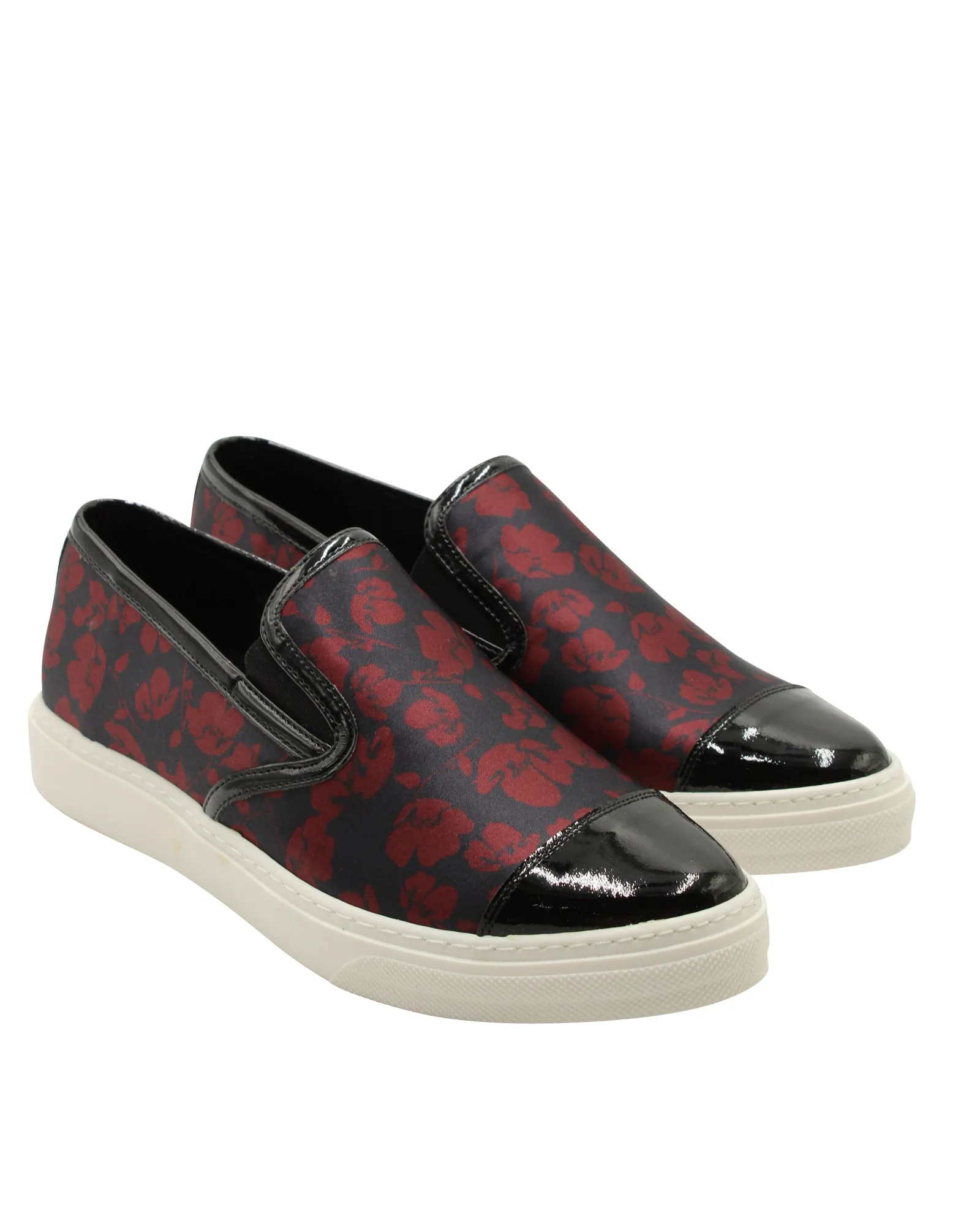 Mother of Pearl Floral Sneakers in Multicolor Satin