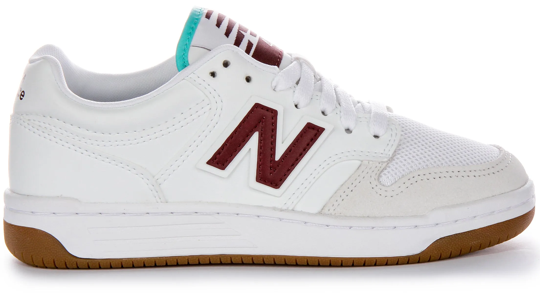 New Balance BB 480 LFT In White Burgundy Shoes New Balance