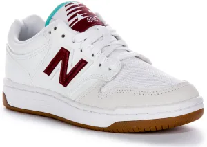 New Balance BB 480 LFT In White Burgundy Shoes New Balance