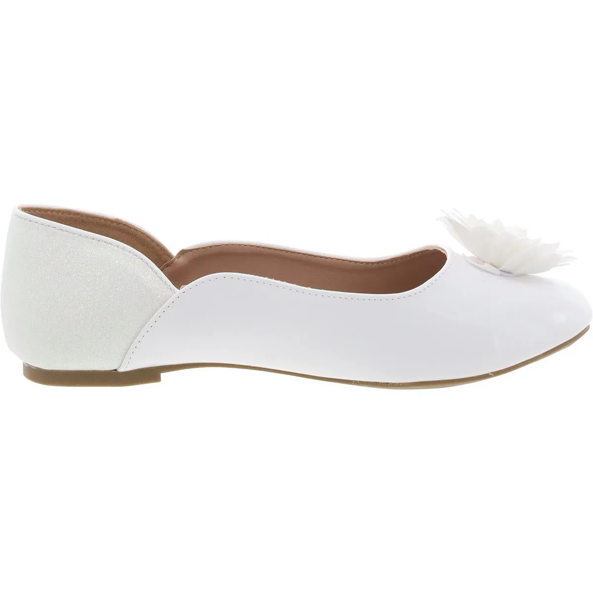 Norrah Womens Patent Glitter Ballet Flats