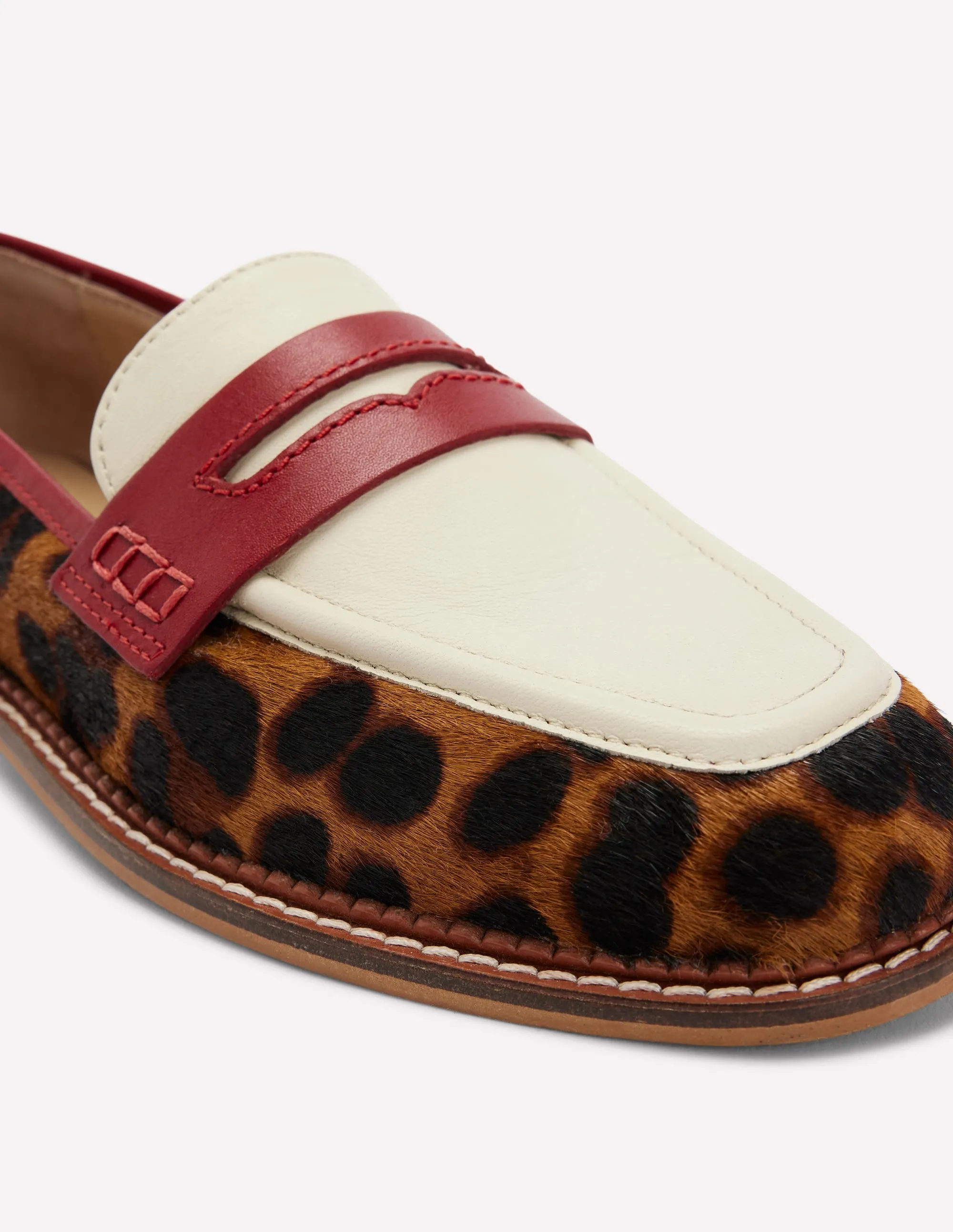 Nya Penny Loafers-Leopard Colourblock