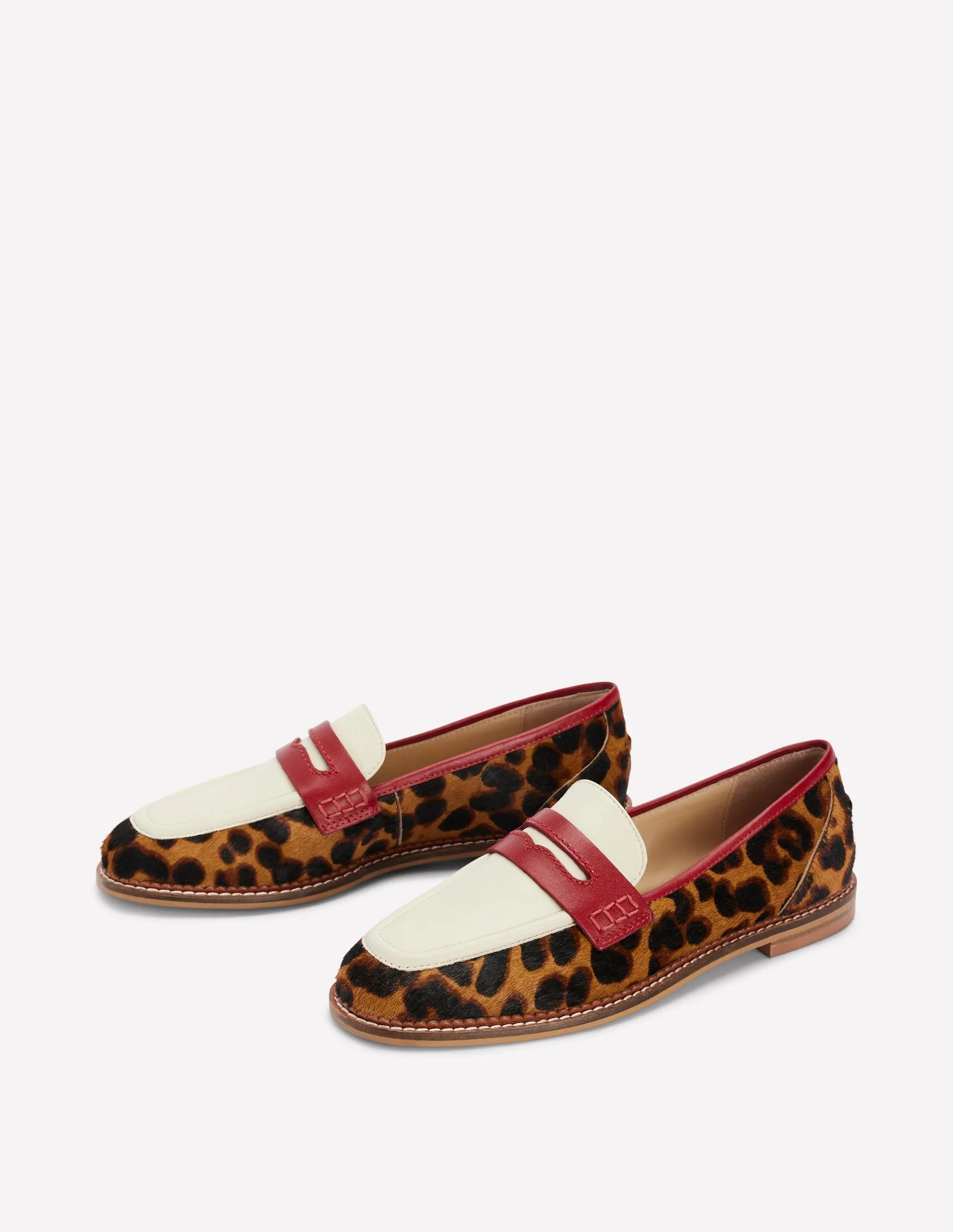 Nya Penny Loafers-Leopard Colourblock