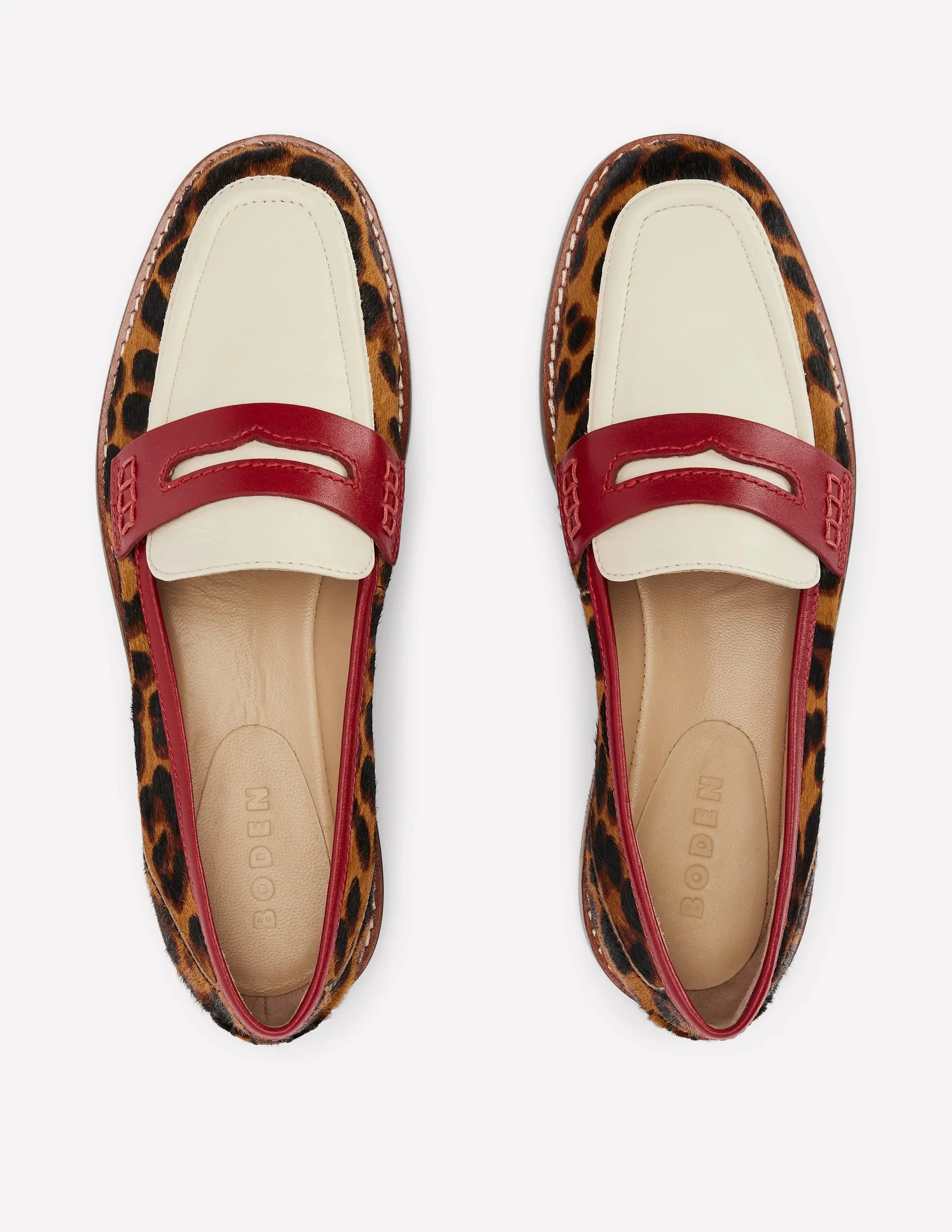 Nya Penny Loafers-Leopard Colourblock