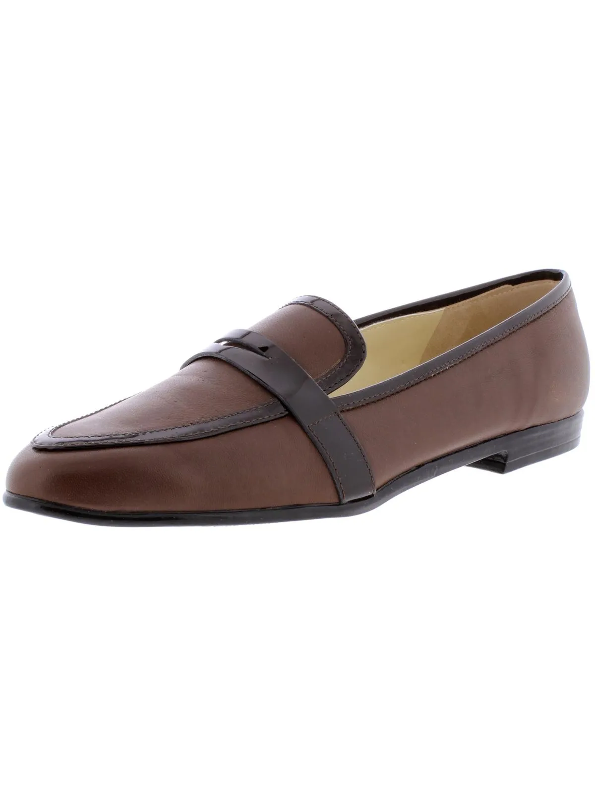 Oreste Womens Patent Trim Slip On Penny Loafers