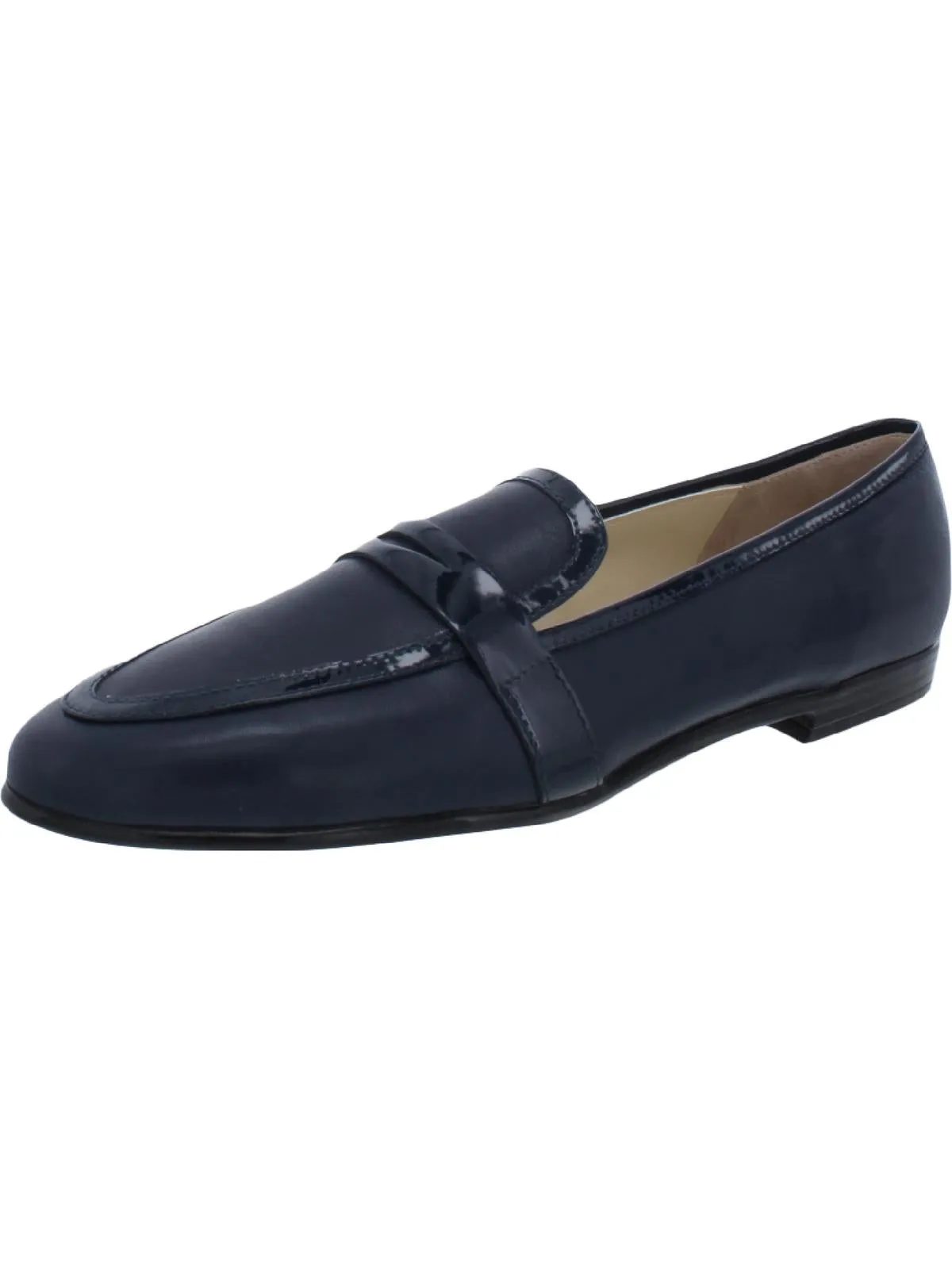 Oreste Womens Patent Trim Slip On Penny Loafers