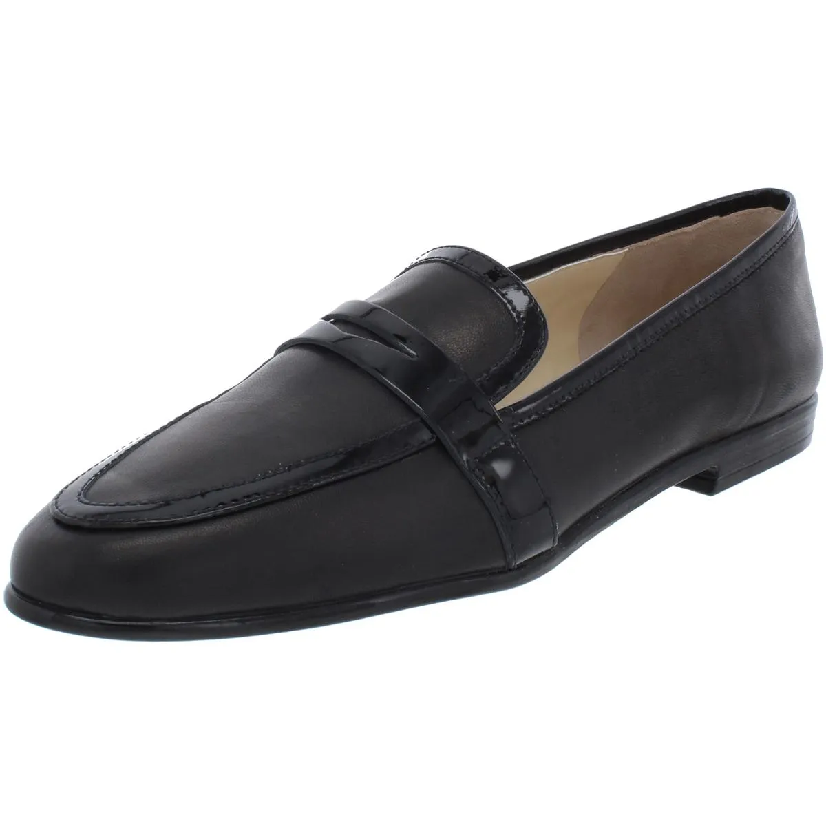 Oreste Womens Patent Trim Slip On Penny Loafers