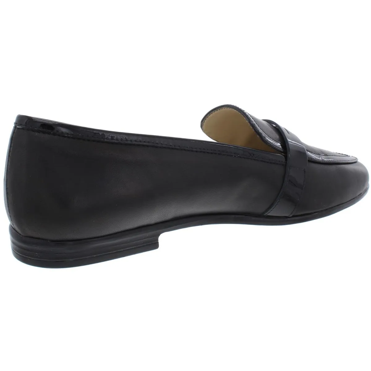 Oreste Womens Patent Trim Slip On Penny Loafers