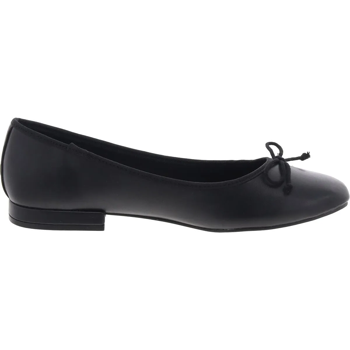 Plie Womens Solid Faux Leather Ballet Flats