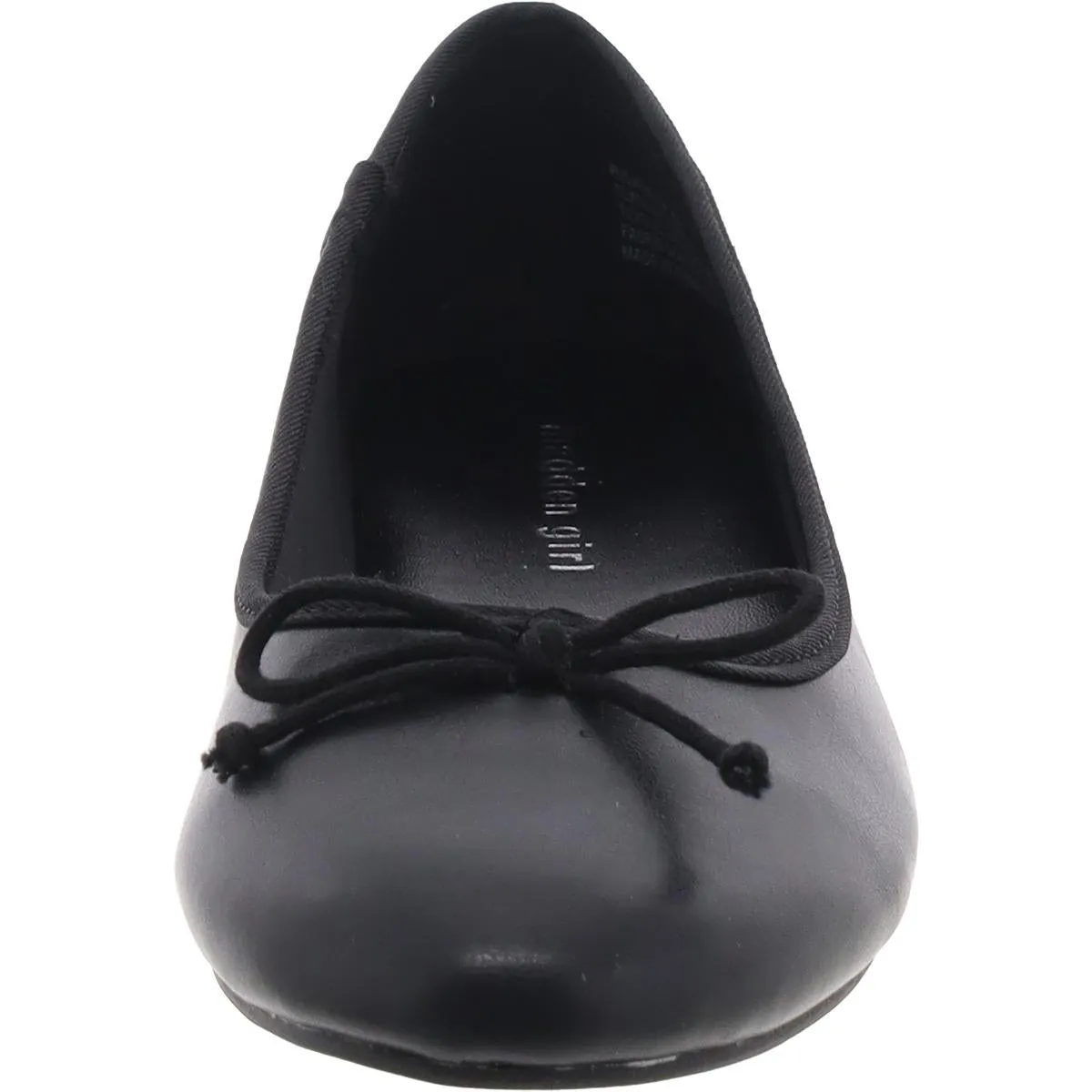 Plie Womens Solid Faux Leather Ballet Flats